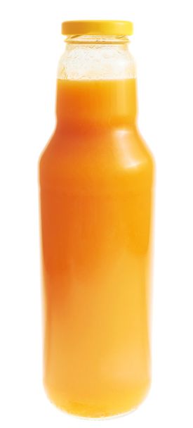 Glass bottle of carrot juice isolated - Valokuva, kuva