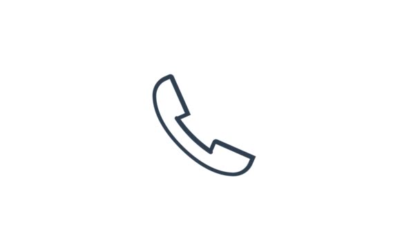 Animación del icono del teléfono en estilo plano de moda. Aislado sobre fondo blanco. - Metraje, vídeo
