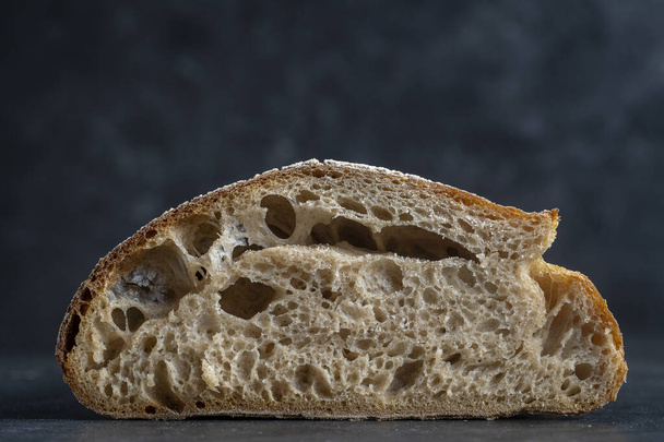 Natural abstract texture of yeast-free sourdough bread, close up - Foto, immagini