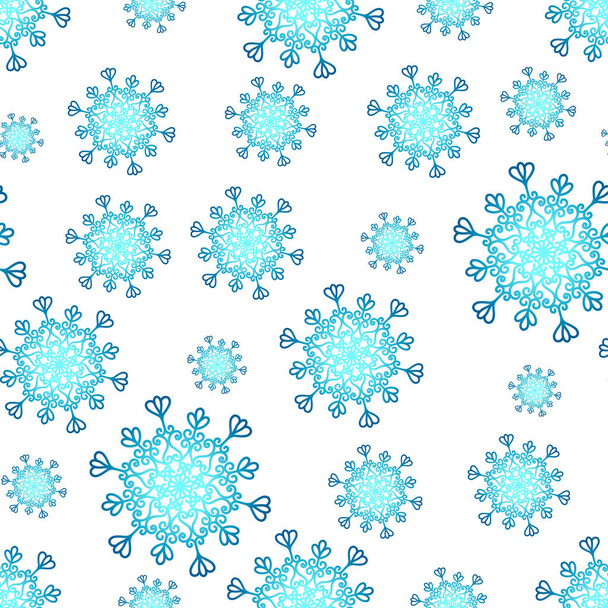 Winter seamless pattern with colorful gradient snowflakes on white background. Vector illustration for fabric, textile wallpaper, posters, gift wrapping paper. Christmas vector illustration. - Διάνυσμα, εικόνα