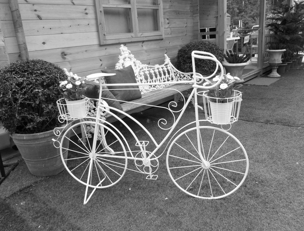 Vintage di fiori artificiali bianco e bicicletta
 - Foto, immagini