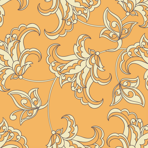 bloemrijke vintage achtergrond. naadloos vectorpatroon - Vector, afbeelding