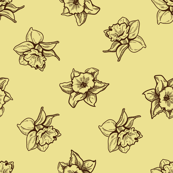 Seamless flowers pattern. Nature background concept. - Vector, afbeelding