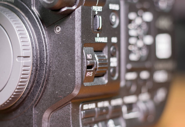 Professional video camera controls. Close-up. - Photo, Image