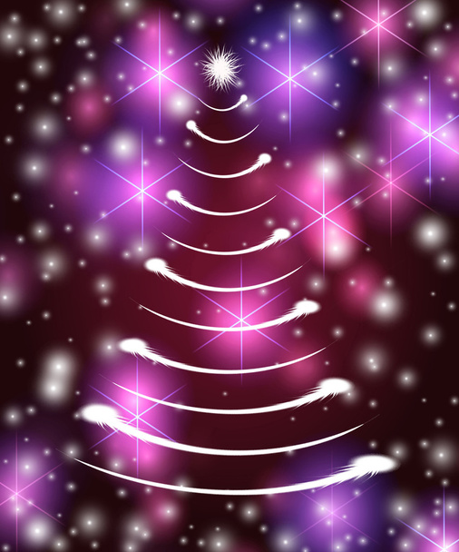 White christmas tree in violet - Foto, Imagen