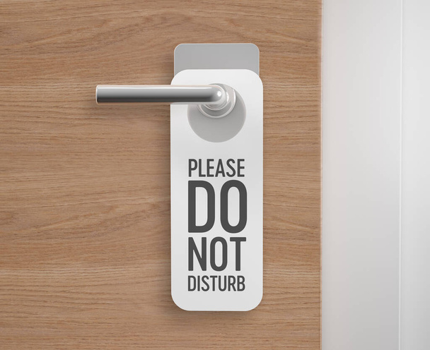 No molestar, percha de la puerta en la puerta. renderizado 3d - Foto, Imagen