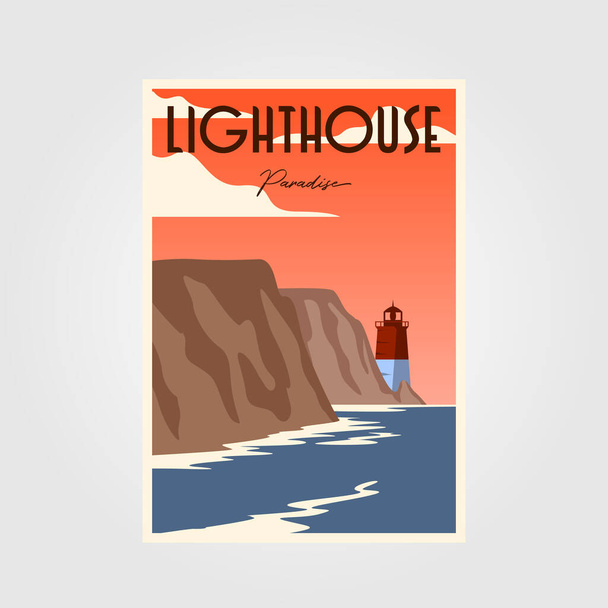 maják plakát vintage minimalistický ilustrační design - Vektor, obrázek