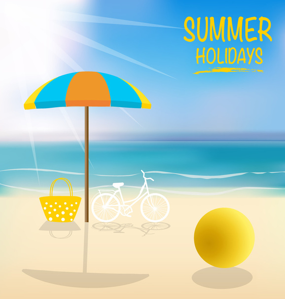 Summer holiday background. Vector illustration. - Vektor, kép
