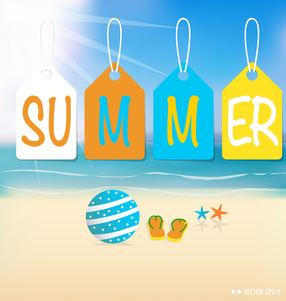 Summer holiday background. Vector illustration. - Vecteur, image