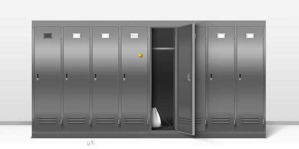 Steel lockers, vector school or gym changing room - Vektori, kuva