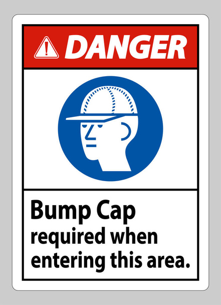 Veszély jel Bump Cap szükséges belépéskor ezen a területen - Vektor, kép