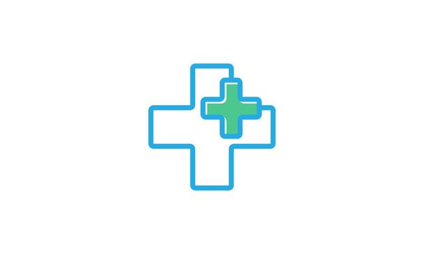 santé médicale croix ligne logo symbole icône vectoriel graphique illustration - Vecteur, image