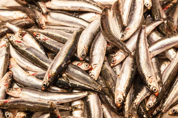 kis ezüst hal az ázsiai piacon - Fotó, kép
