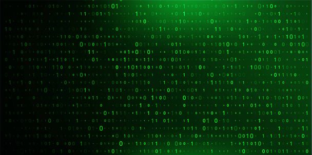 Technology Dark Green Background. Cyber Attack, Matrix or Hacking Concept - Vector, Image