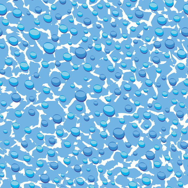 水滴のある水のベクトルパターンデザインです。パターンシームレスな水生. - ベクター画像