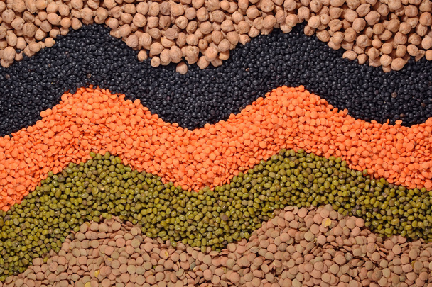 乾燥レンズ豆と豆の混合物 - 写真・画像