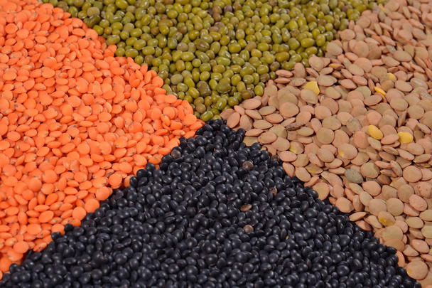 Mistura de lentilhas secas e feijão
 - Foto, Imagem