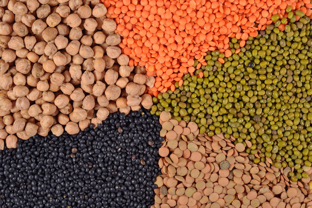Mistura de lentilhas secas e feijão
 - Foto, Imagem