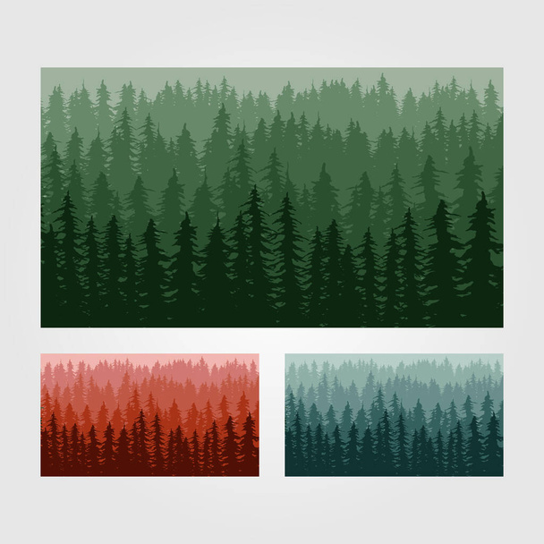 Kiefer Wald Hintergrund Vorlage Illustration Design - Vektor, Bild