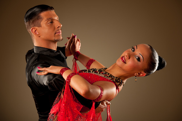  Professional ballroom dance couple preform an exhibition dance  - Photo, image