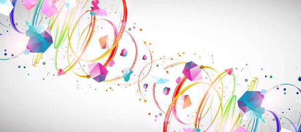Abstract swirling colored background for design works. Futuristic geometric composition.  - Vector, afbeelding