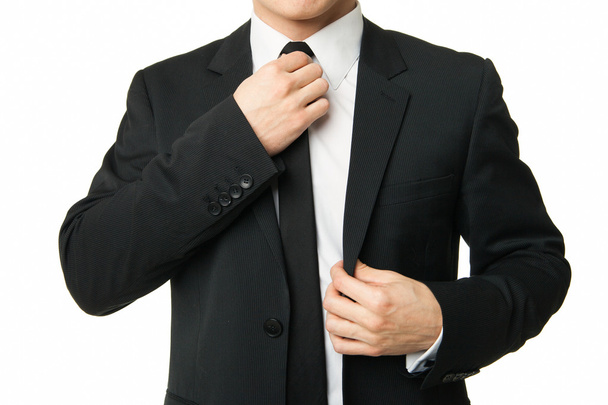 üzletember öltönyben elszigetelt fehér - Fotó, kép