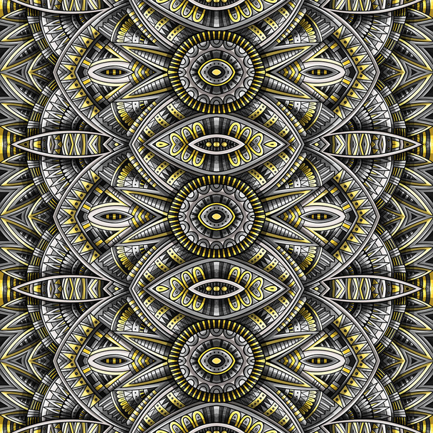 Abstract ethnic vintage yellow and grey background. - Photo, Image