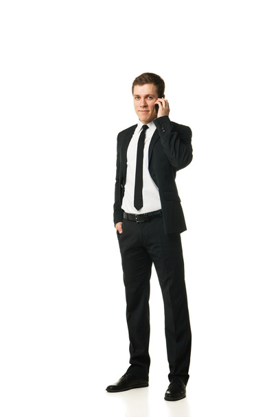 Laughing businessman on the phone isolated - Foto, Bild