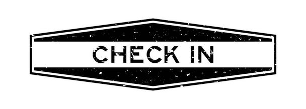 Grunge black check en palabra sello de goma hexágono sobre fondo blanco - Vector, Imagen