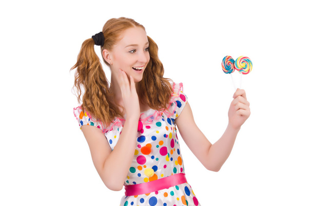 Pretty girl with lollypops - Valokuva, kuva