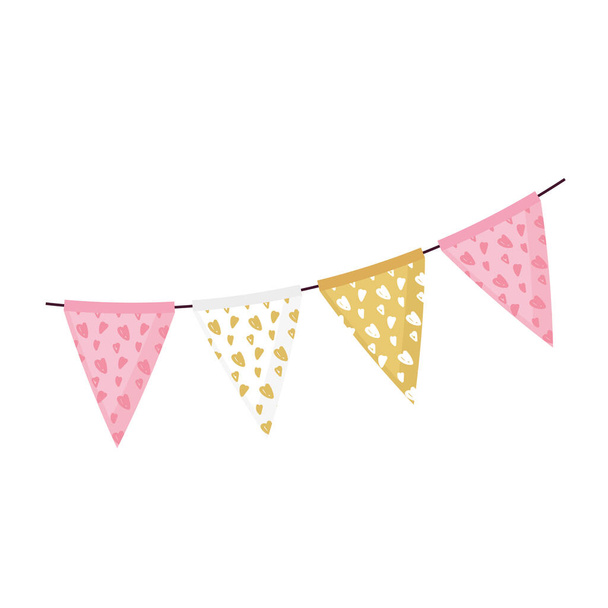 garlands hanging party celebration icon - Vector, Image