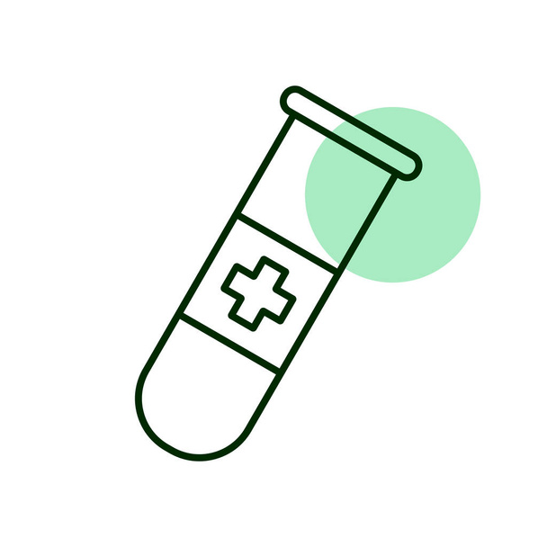 Baňka s ikonou medicínského vektoru. Léky a zdravotní péče, znamení lékařské podpory. Grafický symbol pro design medicínských webových stránek a aplikací, logo, aplikace, uživatelské rozhraní - Vektor, obrázek
