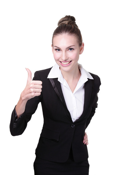 Business woman showing thumb up - Фото, изображение