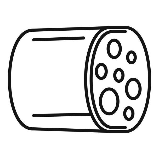 Meat sausage icon, outline style - Vektor, kép