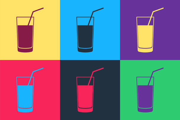 Pop art Soft drink icon isolated on color background.  Vector. - Vector, Image