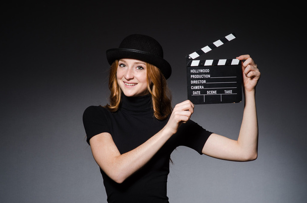 Girl in hat with movie board - Photo, Image