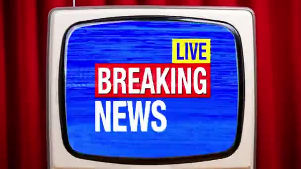 Breaking News titles on television screen - Footage, Video