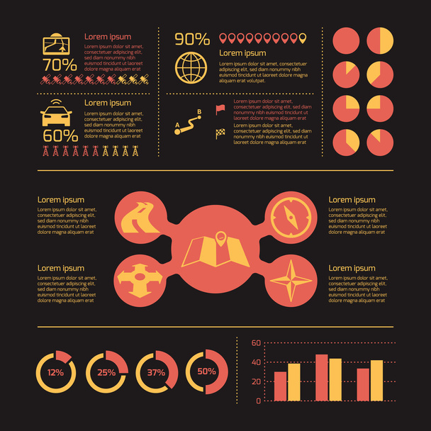 Navigation infographic icons - Vector, afbeelding