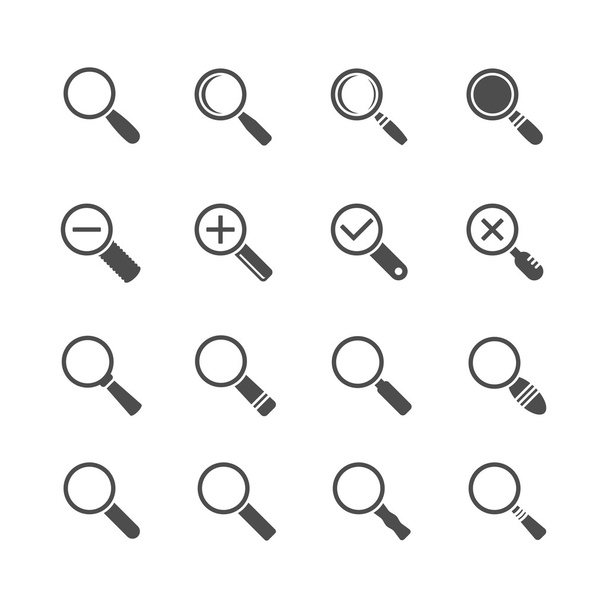 Magnifying icon set - Vector, Image