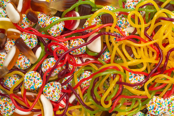 Tasty jelly sweets. Top view.   - Фото, зображення