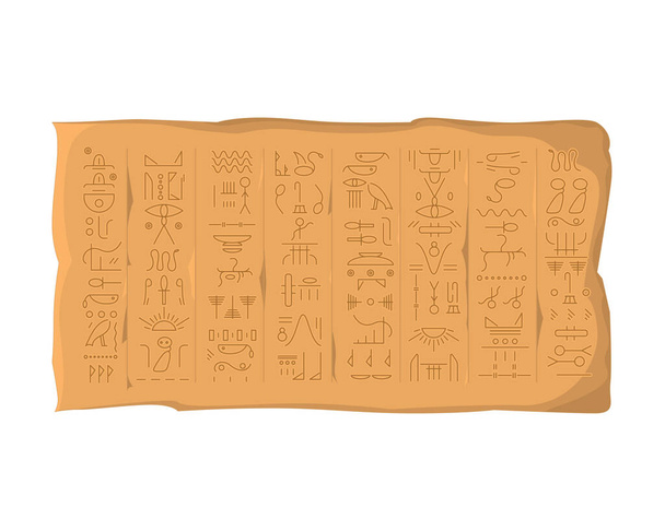 Cartoon Color Egyptian Hieroglyphs Board Concept. Vector - Вектор,изображение