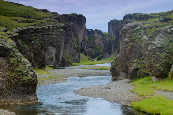 A beautiful shot of Fjaorargljufur Canyon in Iceland - Φωτογραφία, εικόνα
