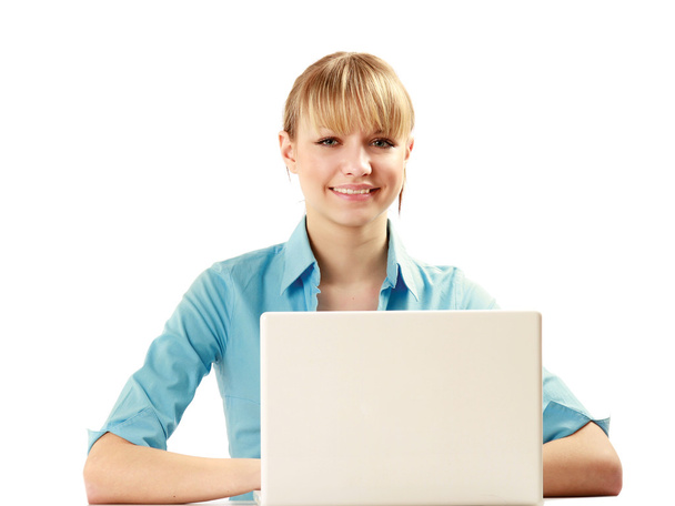 Young woman with a laptop - Foto, Imagem