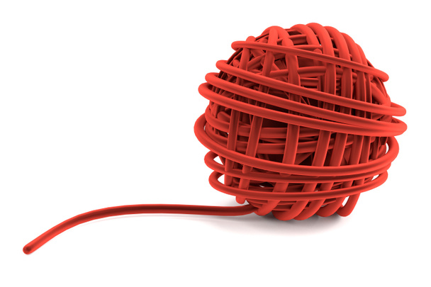 Refleic 3d render of ball of wool
 - Фото, изображение