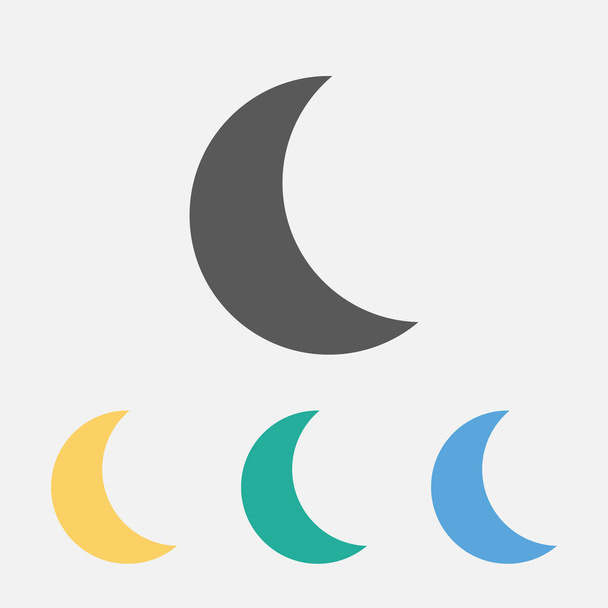 Mondsymbol, Nachtikone, Himmelsvektor, Wettervektor, Mondscheinillustration, nächtliche Illustration - Vektor, Bild