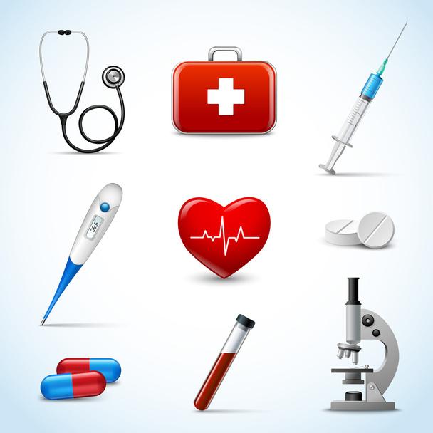 Realistic Medical Icons - Vector, Image