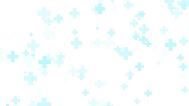 Medizinische Gesundheit blaues Kreuz Muster weißer Hintergrund. Abstraktes Konzept für Gesundheitstechnologie und Wissenschaft. - Foto, Bild