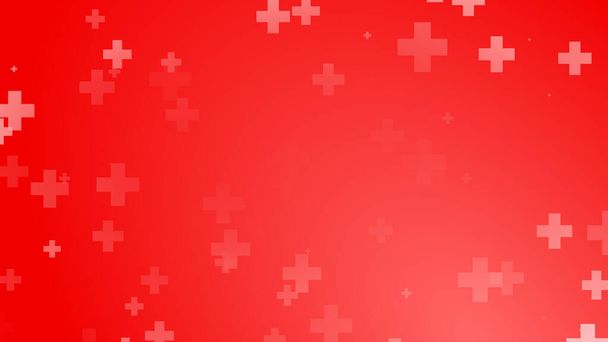 Medizinische Gesundheit Rotes Kreuz Muster Hintergrund. Abstrakte Gesundheitsfürsorge zum Weltblutspendertag. - Foto, Bild