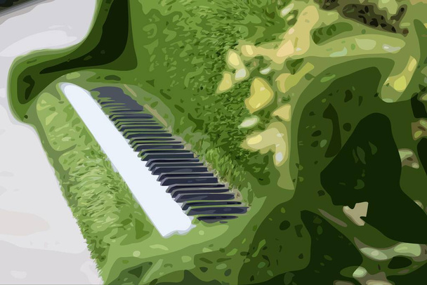 Πιάνο πράσινο από γρασίδι, κοντινό πλάνο - Διάνυσμα, εικόνα