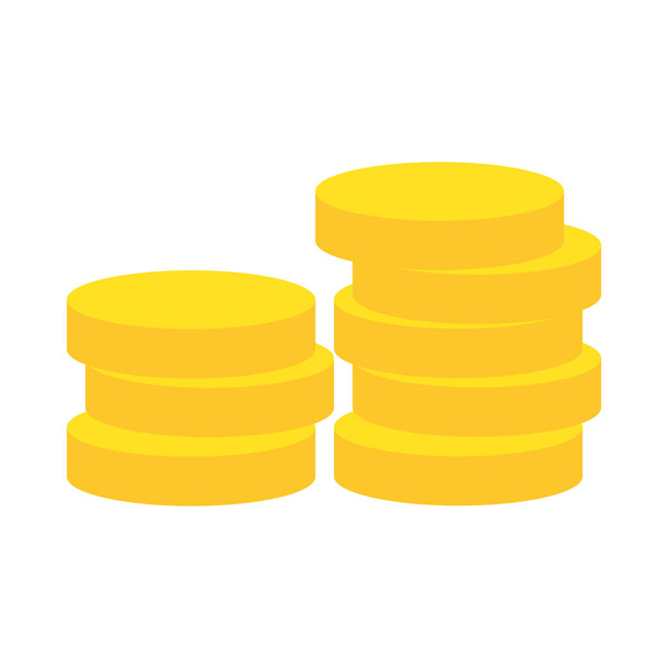 golden coins cash fortune icon flat style - Vector, Image